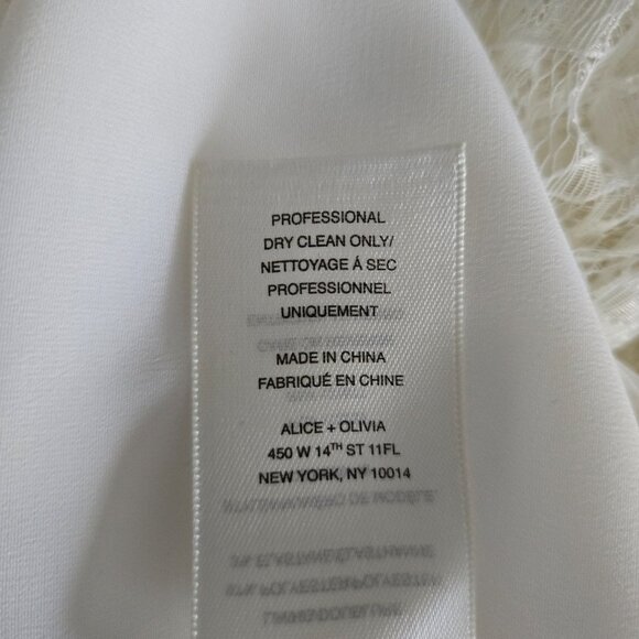 Alice + Olivia Pleated Lace Maxi Skirt Off White SZ 4 - Picture 11 of 11